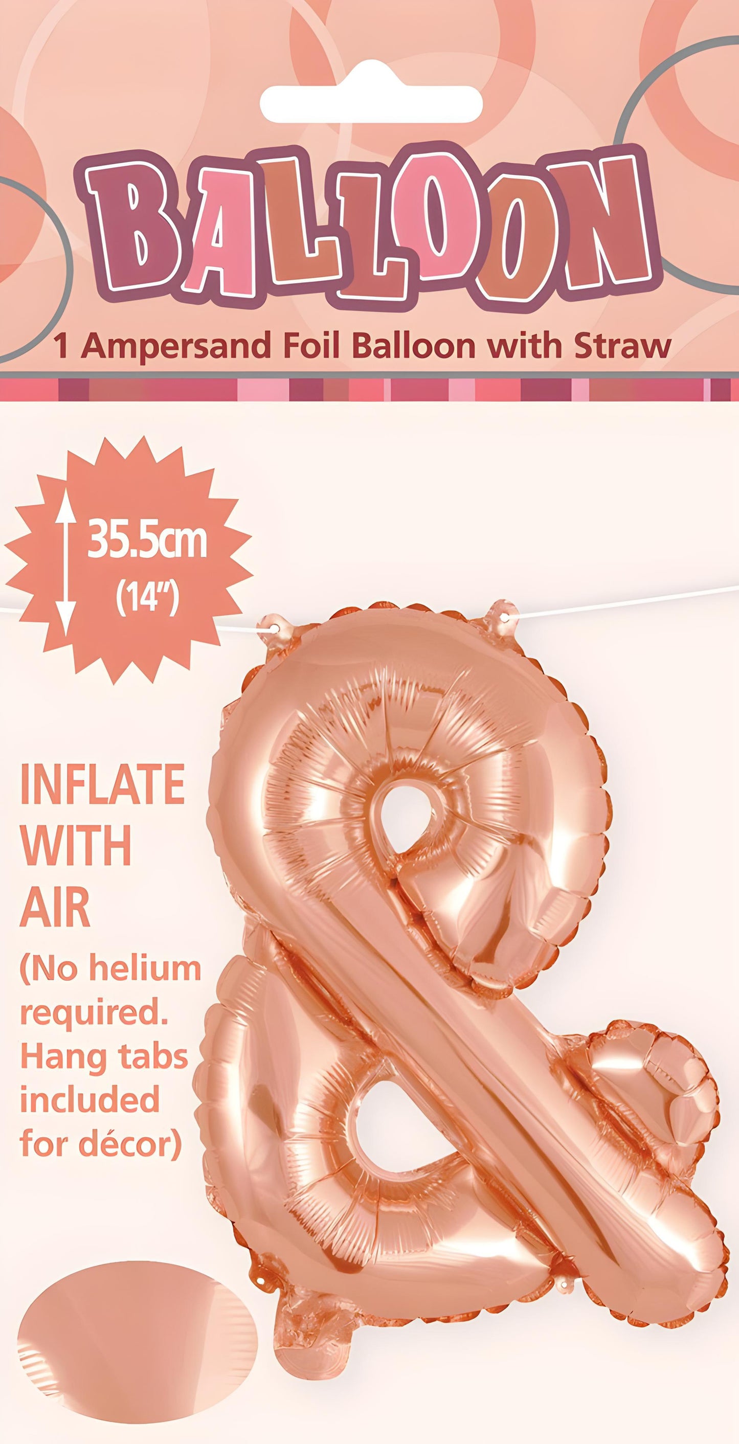 Ampersand Foil Balloon 35cm (14inch)  Rose Gold &