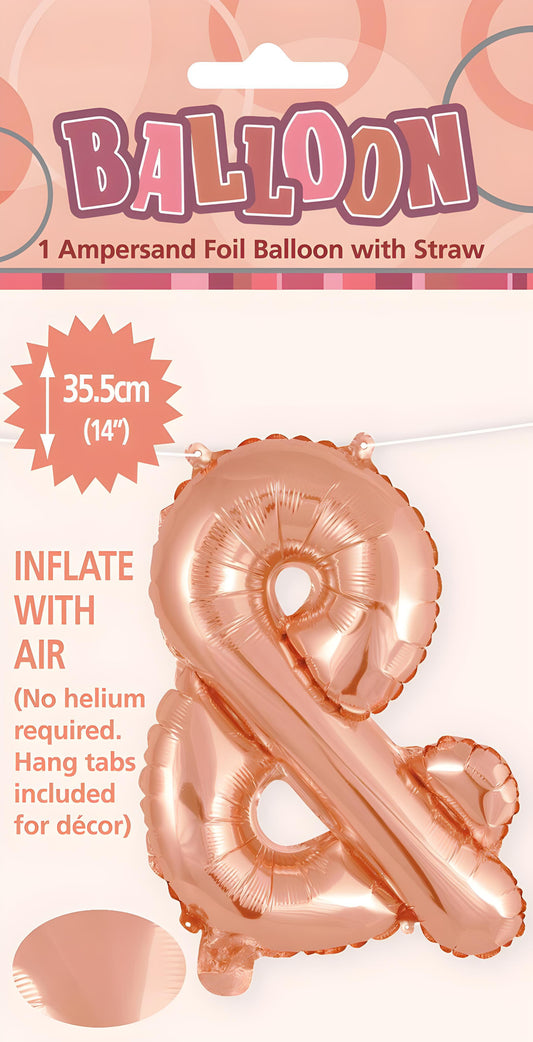 Ampersand Foil Balloon 35cm (14inch)  Rose Gold &