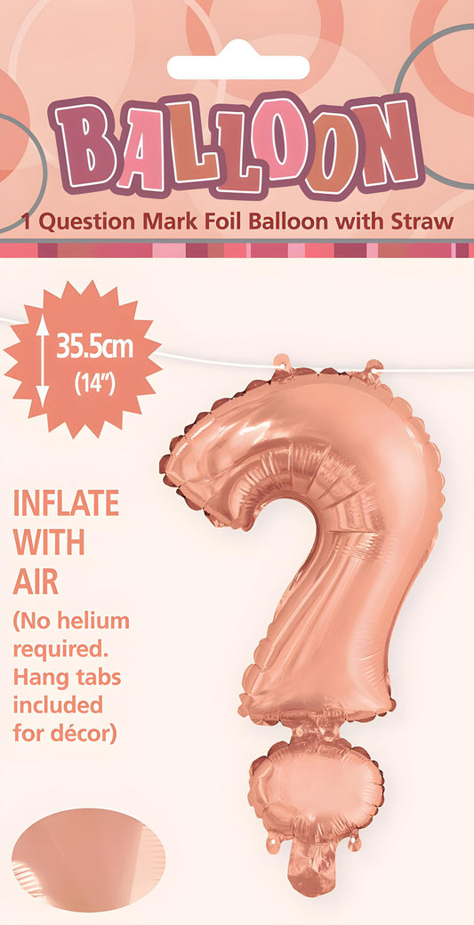 Question Mark Foil Balloon 35cm (14inch) Rose Gold ?