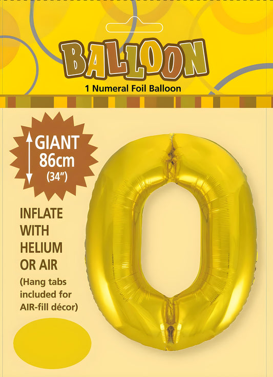NUMERAL FOIL 34" PKG- GOLD 0