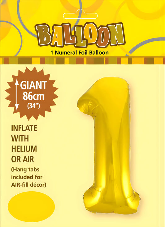 NUMERAL FOIL 34" PKG- GOLD 1