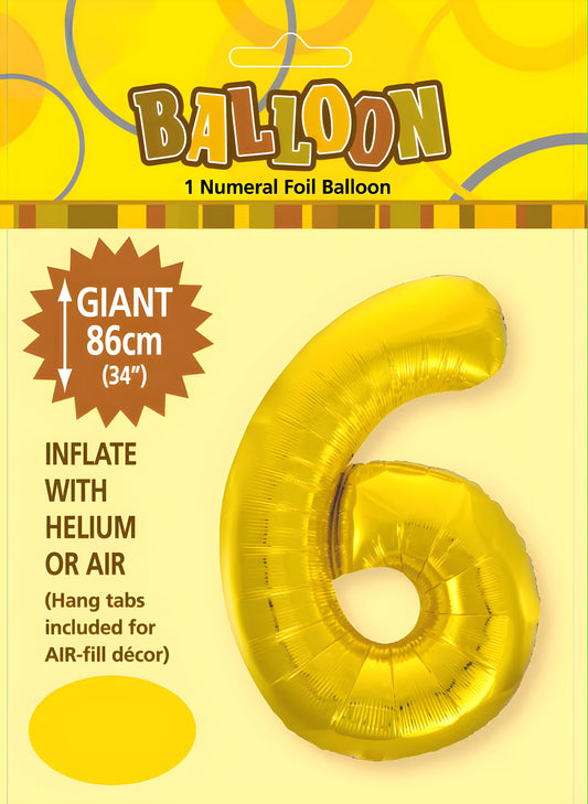 NUMERAL FOIL 34" PKG- GOLD 6