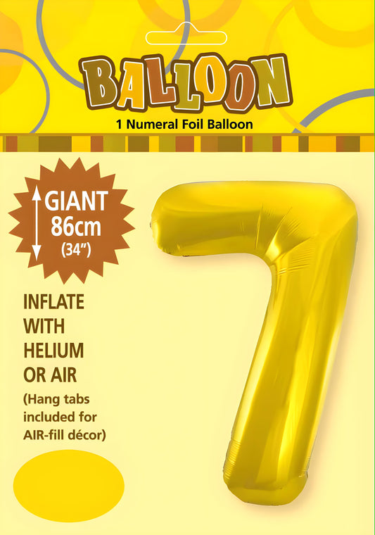 NUMERAL FOIL 34" PKG- GOLD 7