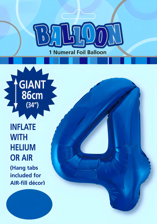 Large Foil Number Balloon 34"(86cm) Royal Blue 4