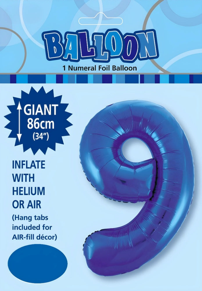 NUMERAL FOIL 34" PKG- R/BLUE 9