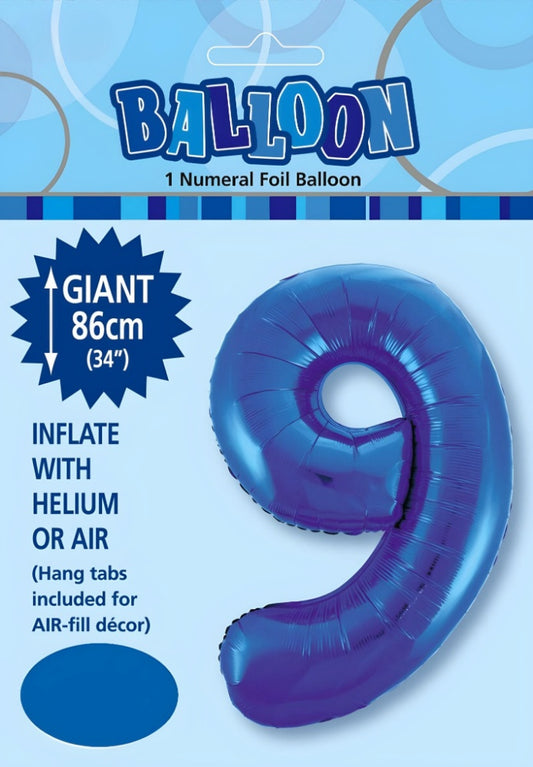NUMERAL FOIL 34" PKG- R/BLUE 9