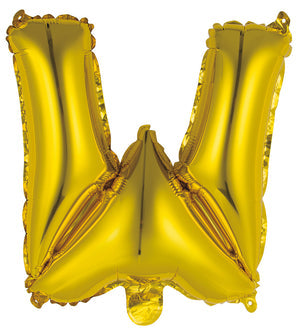 W Gold Letter Foil Balloon 35cm