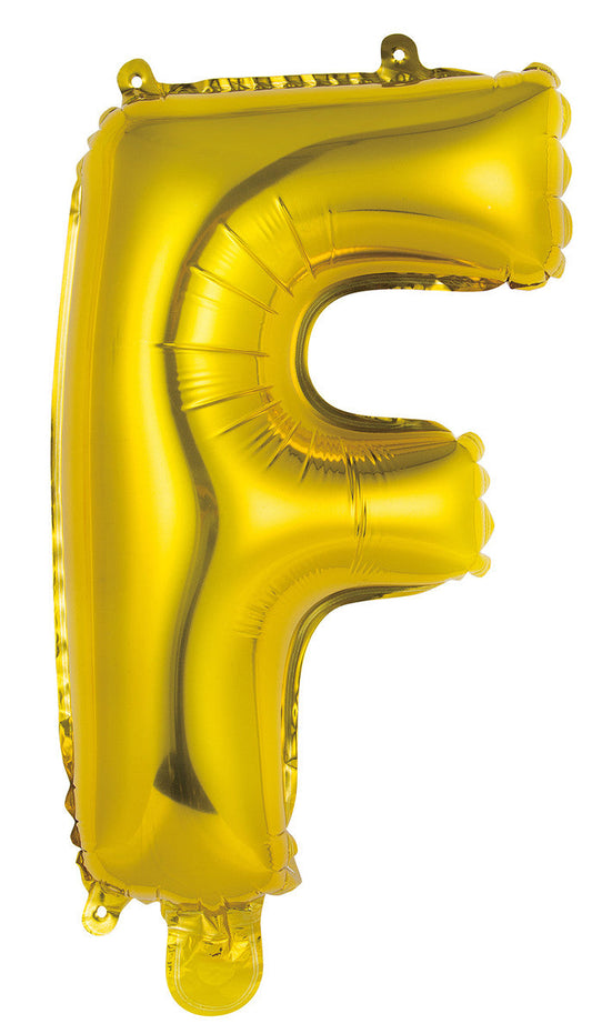Gold Letter F Foil Balloon 35cm