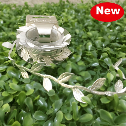 Silver Leaf Ribbon 2m Decorative Party Craft Ribbon Garland