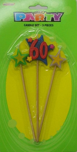 3 PIECE NUMBER CANDLE SET '60'