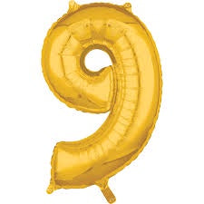Foil Balloon Medium Size Gold #9
