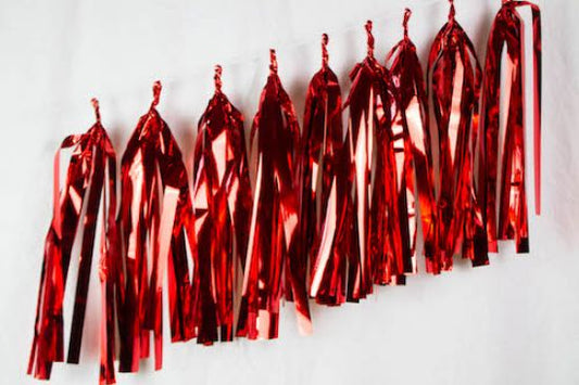 Tassels Metallic Red Pack Of 9