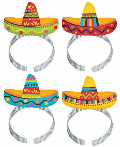 Fiesta Sombrero Headband Pack Of 8