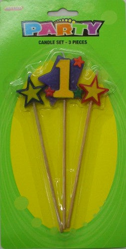 3 PIECE NUMBER CANDLE SET '1'