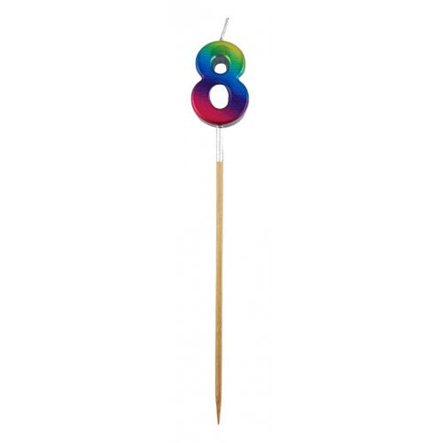 Rainbow Metallic Long Stick Candle #8