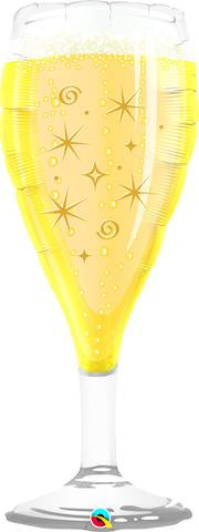 Large Foil Supershape Balloon Glass Bubbly Wine Glass Sw 39"