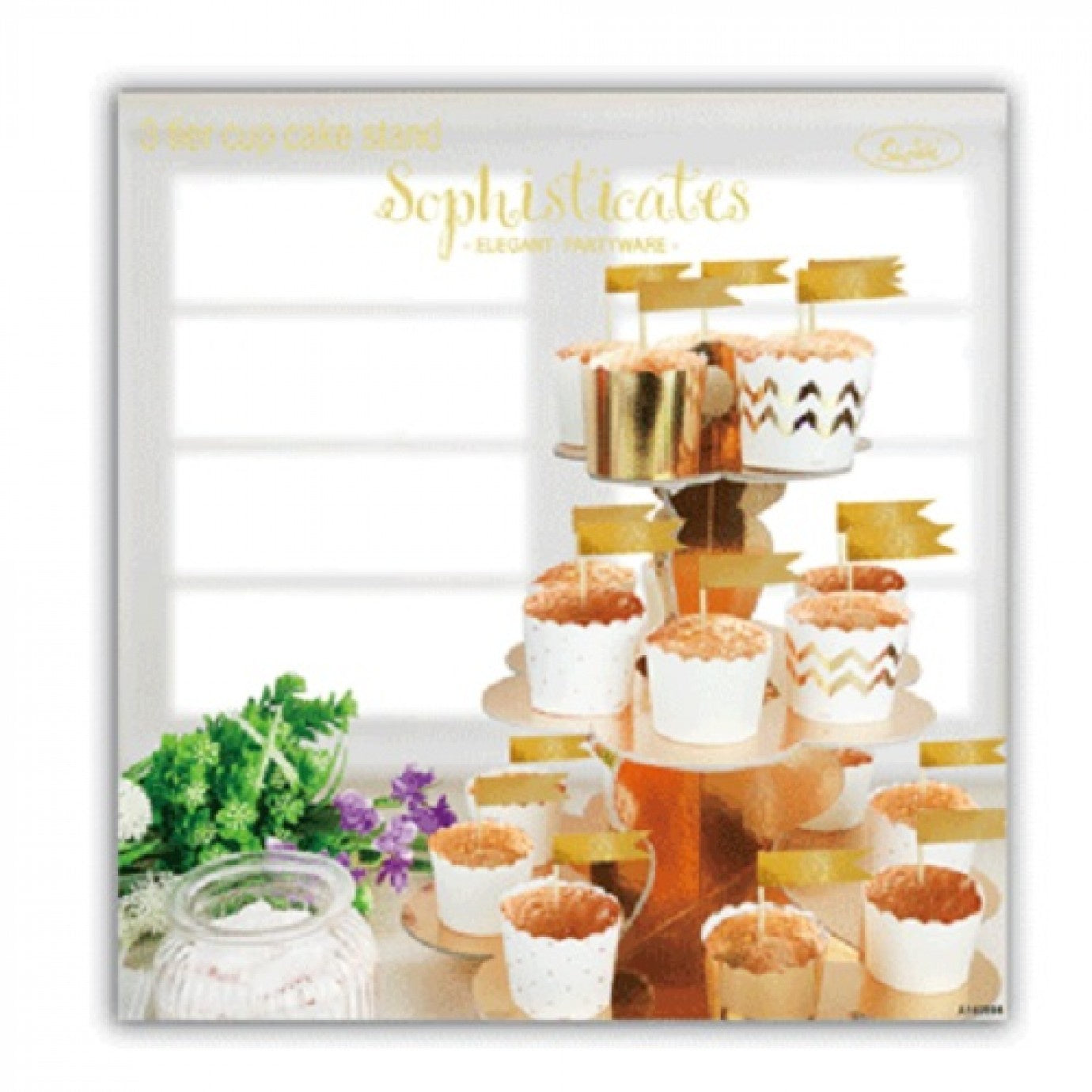 Metallic Gold 3 Tier Cup Cake Stand