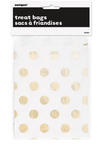 TREAT BAGS GOLD DOT PACK OF 8