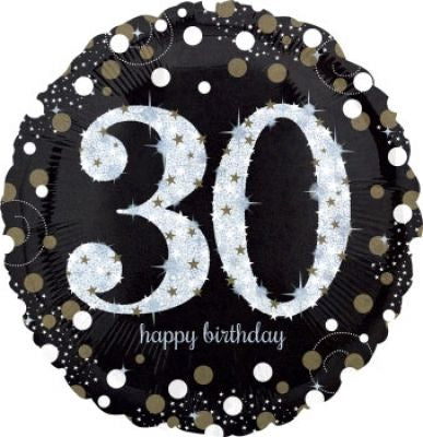 Holographic Sparkling Age 30 Birthday 18"(45cm) Foil Balloon