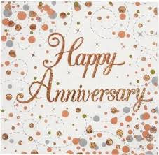 Sparkfizz Rose Gold Napkin Anniversary Pack Of 16