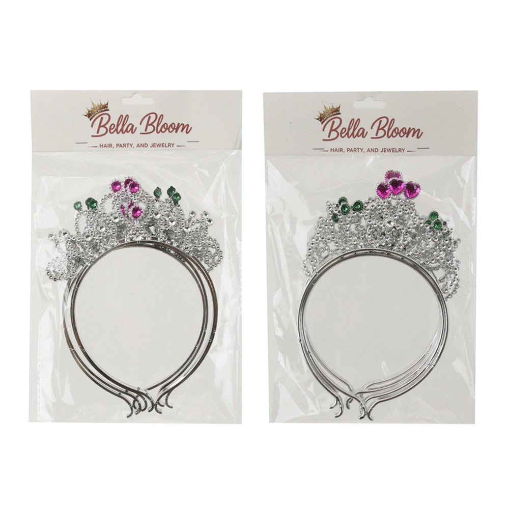 4PK Princess Tiaras Bella Bloom Hair Party Jewelry