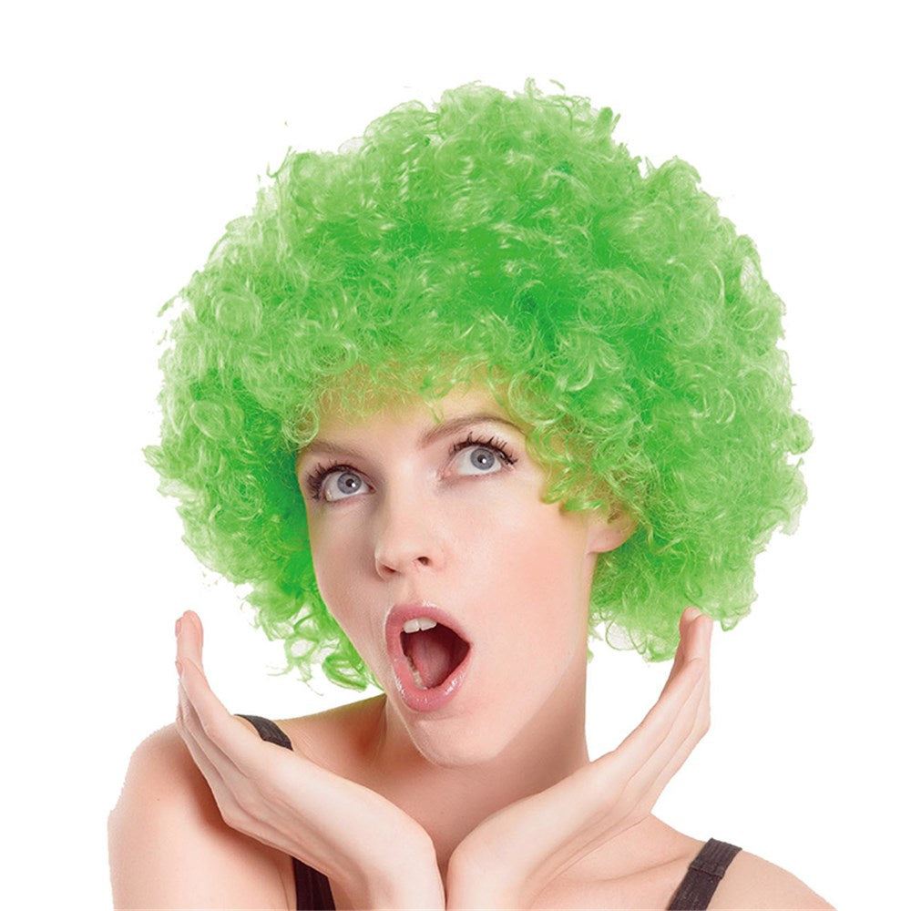 Green Curly Afro Fancy Dress Wig