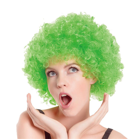 Green Curly Afro Fancy Dress Wig