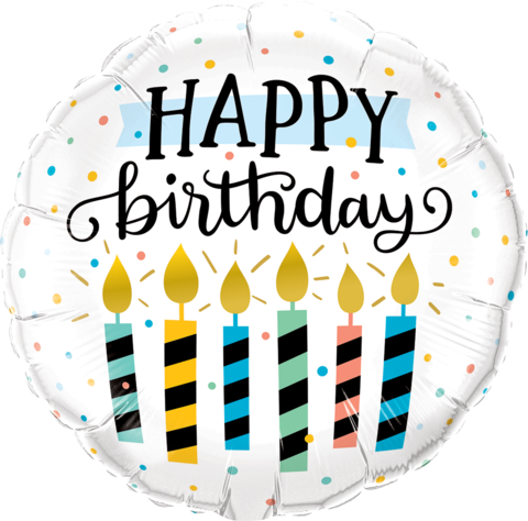 Foil Balloon 18"(45cm) Birthday Candles And Dots