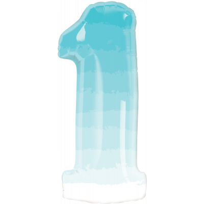 FOIL SUPERSHAPE 38" NUMBER 1 BLUE OMBRE