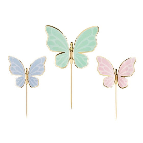 Butterfly Cake Toppers 6.5cm Pack of 9