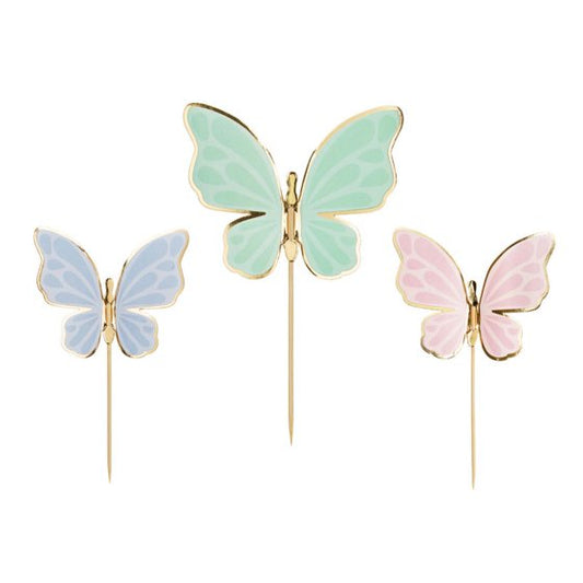 Butterfly Cake Toppers 6.5cm Pack of 9