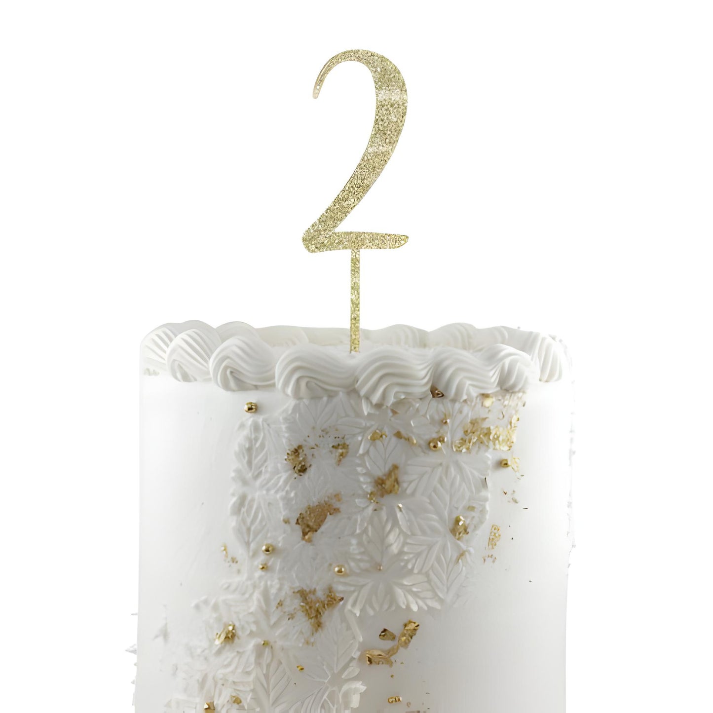 Cake Topper Acrylic Glitter 2.5mm Gold #2 P1