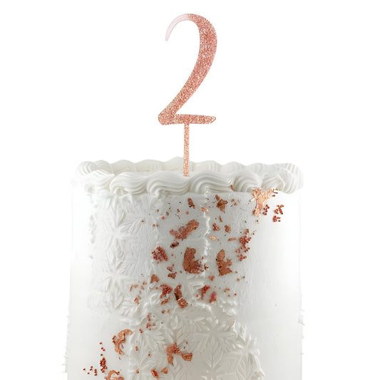 Cake Topper Acrylic Glitter 2.5mm Rose Gold #2 P1