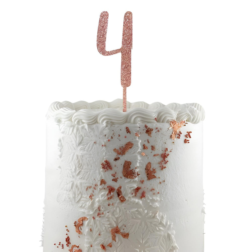 Cake Topper Acrylic Glitter 2.5mm Rose Gold #4 P1