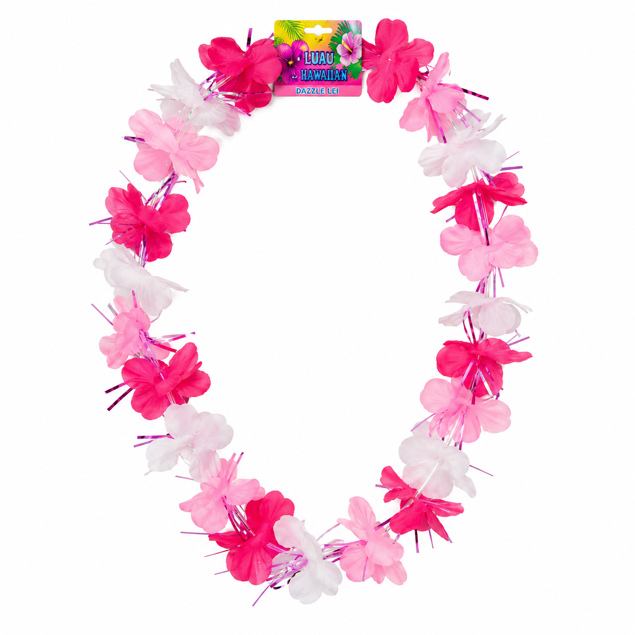 Luau Dazzle Lei - Pink&white