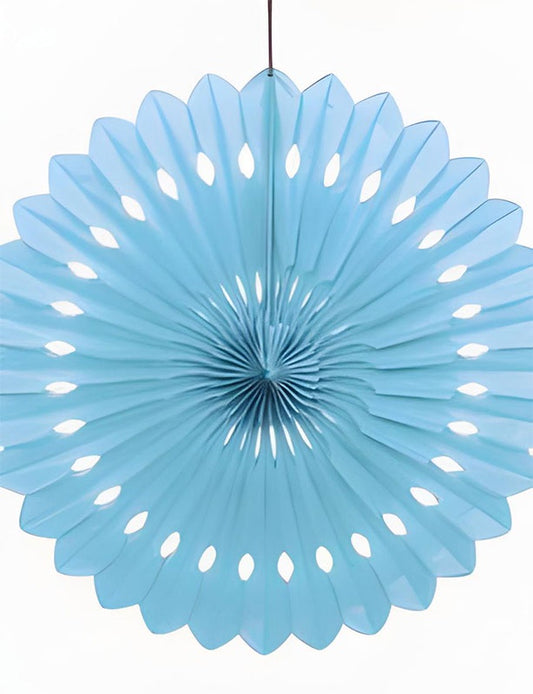 Decorative Fan Tissue Paper Light Blue 40cm