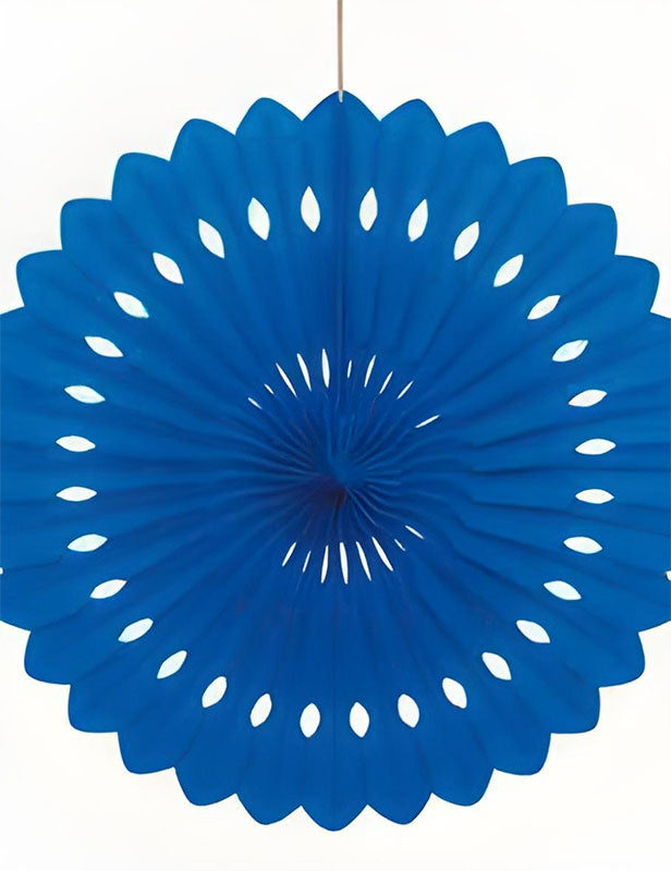 Decorative Fan Tissue Paper Royal Blue 40cm