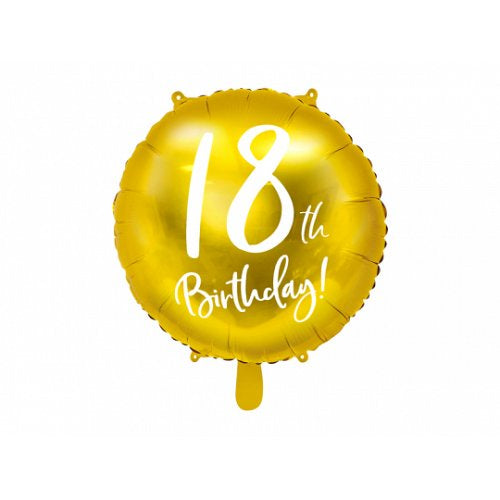 Gold Cursive 18th Birthday Foil Balloon 18" (45cm)