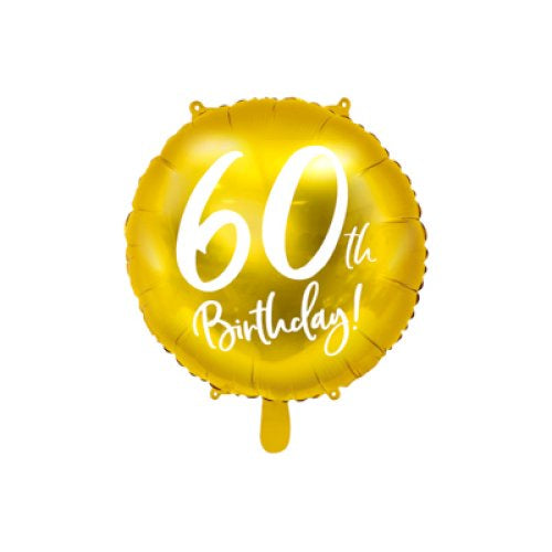 Gold Cursive 60th Birthday Foil Balloon 18" (45cm)