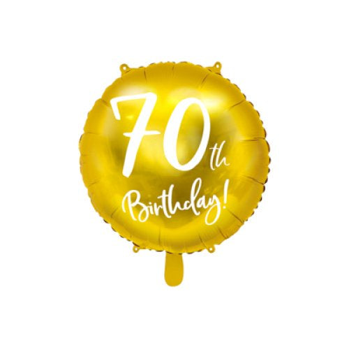 Gold Cursive 70th Birthday Foil Balloon 18" (45cm)