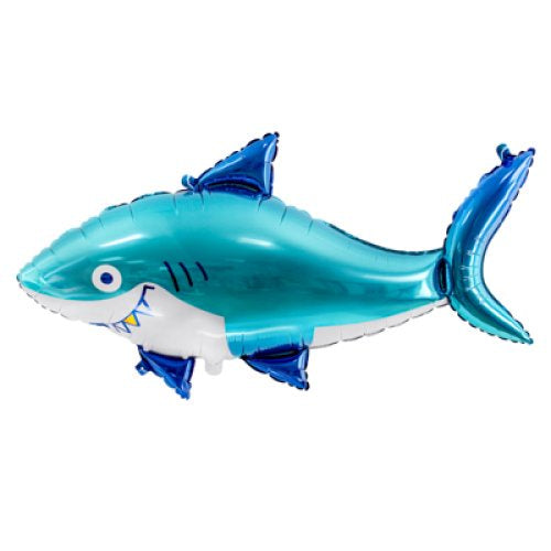Aqua Glossy Shark Foil Balloon 102x62cm