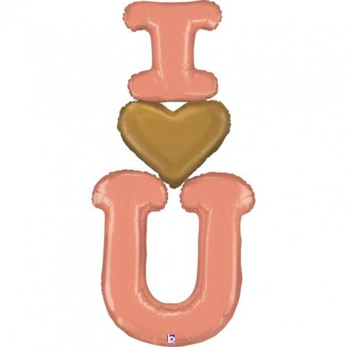 Special Delivery "I Heart You" Foil Supershape Balloon – 60" (152cm) Rose Gold – Pack of 1