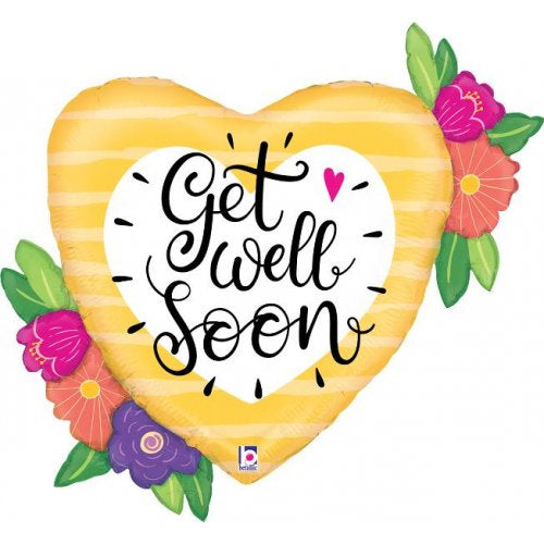 35inch Get Well Soon Flowers Shape Foil Supershape Balloon