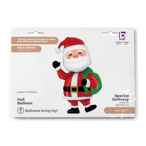 Foil Balloon Supershape 74" Special Delivery Santa Shape