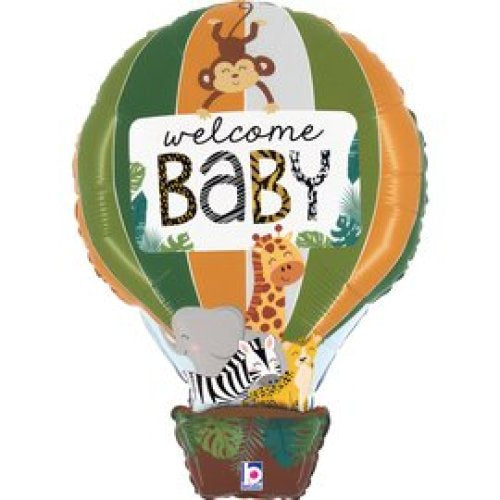 Jungle Animals Welcome Baby SuperShape Foil Balloon – 30"