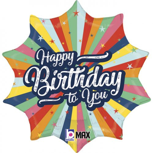 Birthday Bursting Colours 18inch Shape P1