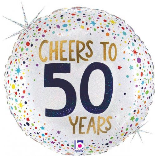 Cheers To 50 Years Holographic 18'' Foil Balloon