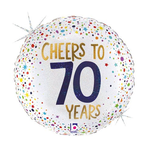Cheers to 70 Years Holographic 18"(45cm) Foil Balloon