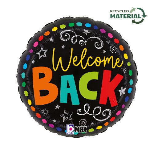 Foil Balloon Colourful Welcome Back 18inch Round P1
