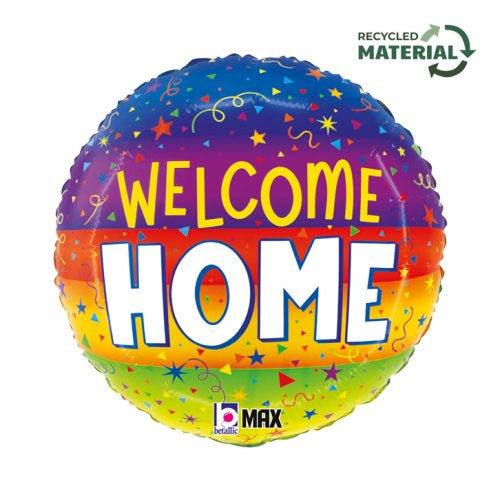 Welcome Home Streamers Foil Balloon – 18" (45cm) Round Balloon – Pack of 1